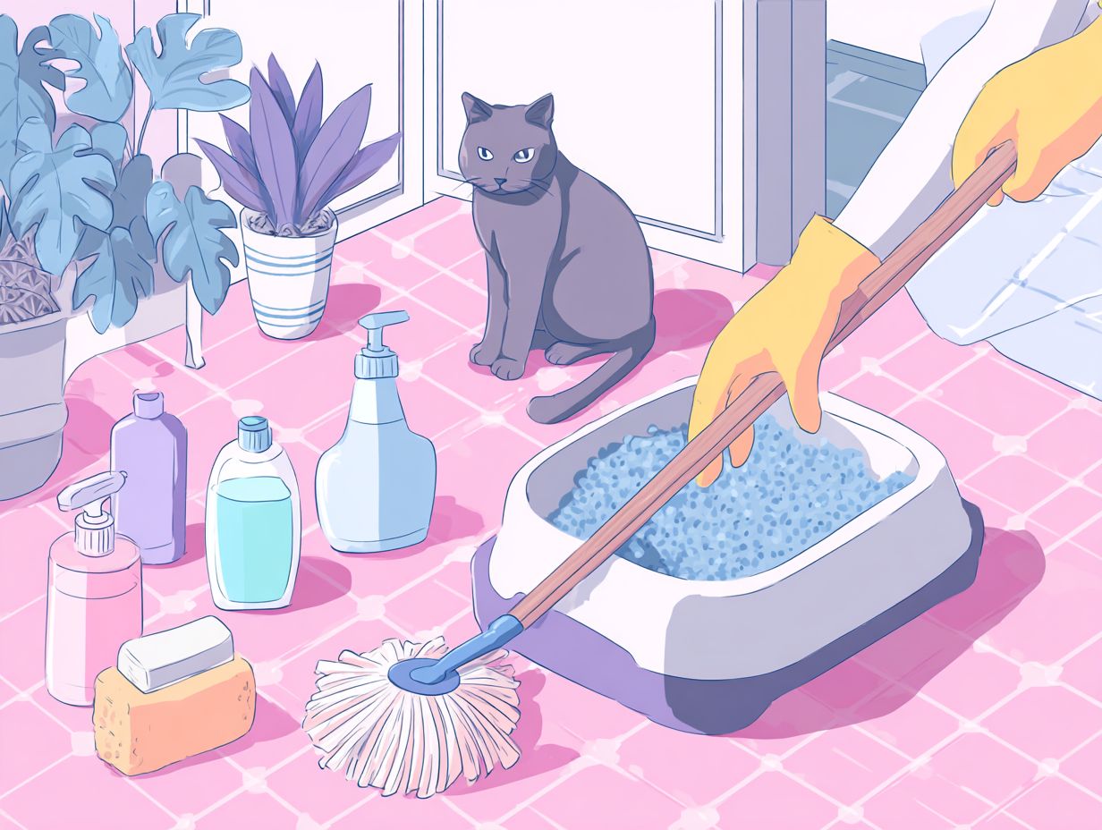 How often should I clean my cat's litter box if they have diarrhea?